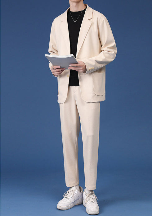 Autumn Woolen Plus Size Men's Casual Slim Fit Suit Jacket